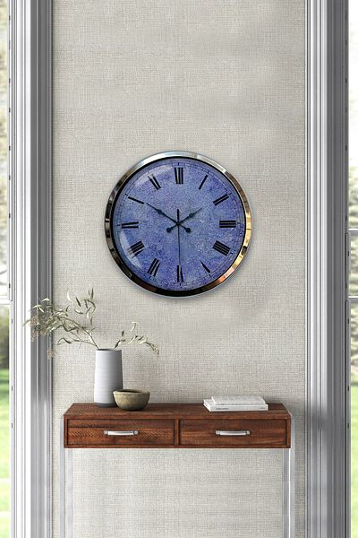 Kasva Concept Gift 40 cm Chrome Metal Kreter Wall Clock