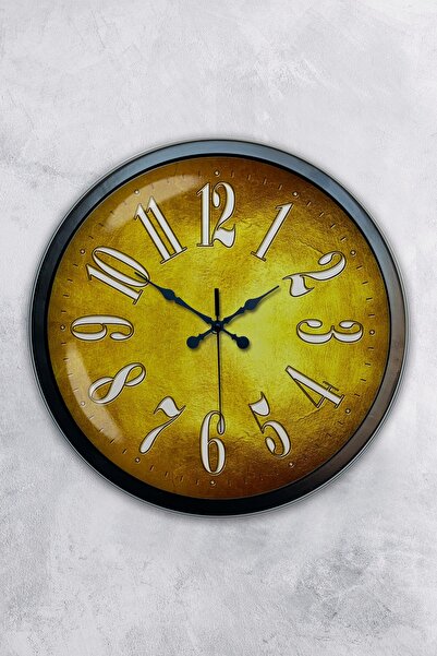 AİB STORE Δώρο 40 εκ. Μαύρο Μεταλλικό Χρυσό Ρολόι Τοίχου