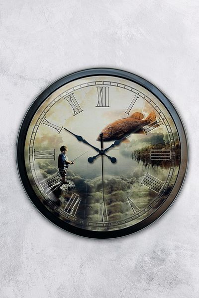 Kasva Concept Gift 40 cm Black Metal Different Lives Wall Clock