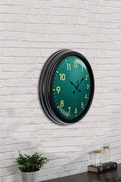 Kasva Concept Cadou 40 Cm Ceas de Perete Cool Metal Negru