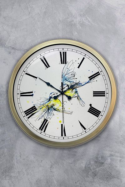 Kasva Concept Gift 40 cm Antique Metal Bird Wall Clock