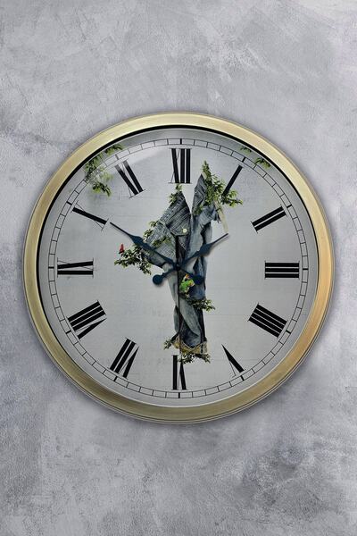 Platin Saat ساعة حائط من القماش المعدني العتيق مقاس 40 سم