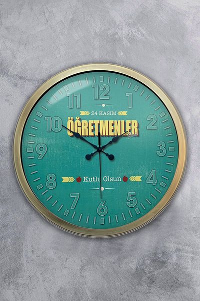 Kasva Concept 40 cm Tumbled Metal Teachers Day Wall Clock