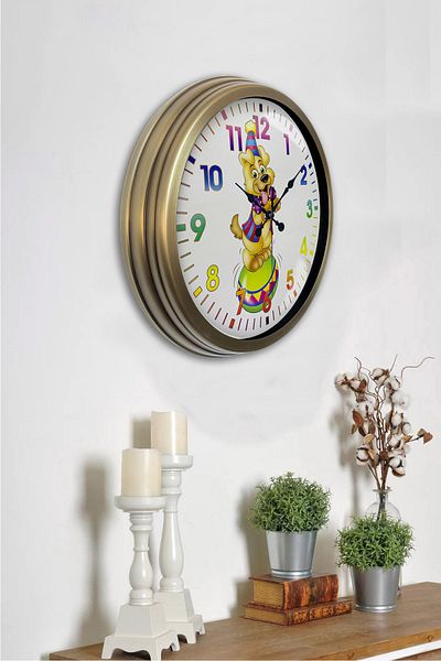 Kasva Concept Cadou 40 Cm Ceas de Perete Clovn Metal Vechi