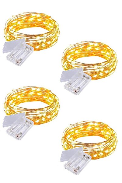 Buffer Peri Led Işık 10 Metre Sarı Pilli Aydınlatma Şerit Led Saçak Spot Süsl...