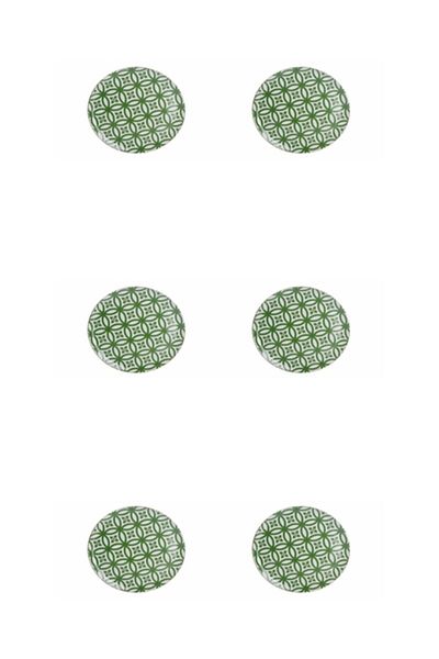Porland Morocco Pattern Green Flat Plate 28cm Set of 6