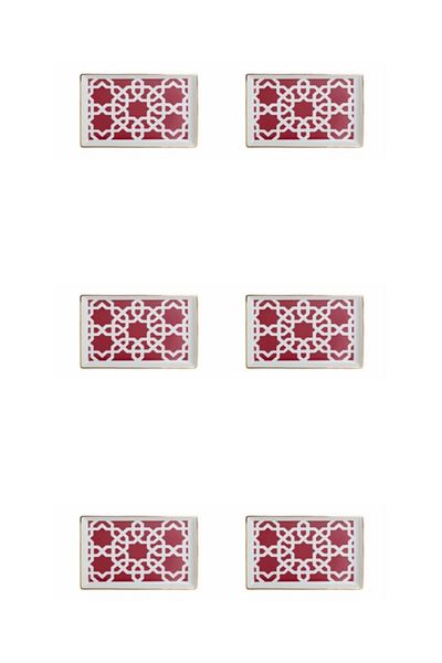 Porland Morocco Pattern Fuchsia Breakfast Plate 18cm Set of 6