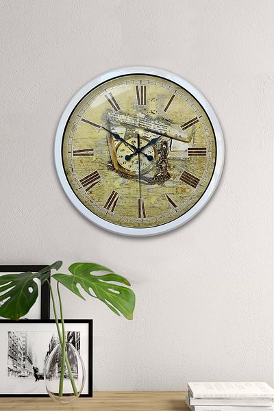 Kasva Concept Δώρο Ρολόι τοίχου 40 εκ. Λευκό Μεταλλικό Time