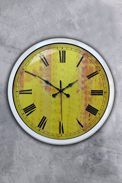 Kasva Concept Gift 40 cm White Metal Vintage Design Wall Clock
