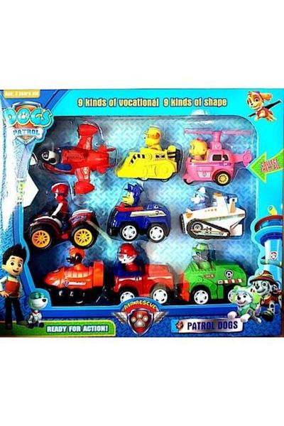 Tek Favorim Paw Patrol Set with 9 Vehicles and 9 Figures Paw Patrol Set with 9 Vehicles and 9 Figures