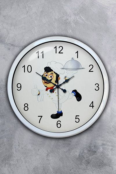 Kasva Concept 40 cm White Metal Kitchen Cooking Wall Clock