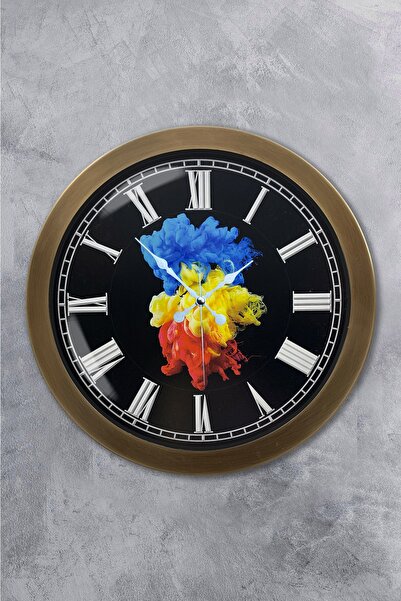 Platin Saat ساعة حائط عالمية معدنية ملونة انتيك 36 سم