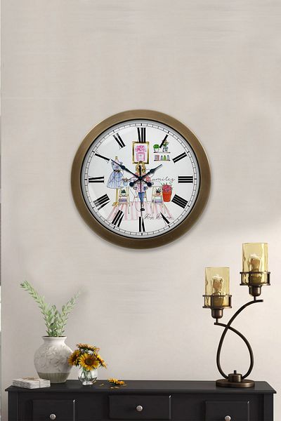 Kasva Concept Gift 36 cm Antique Metal Tailor Wall Clock