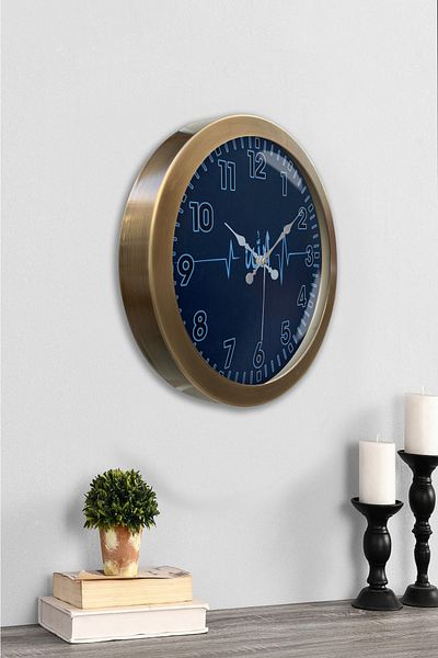 Kasva Concept Gift 36 cm Antique Metal Allah Rhythm Wall Clock