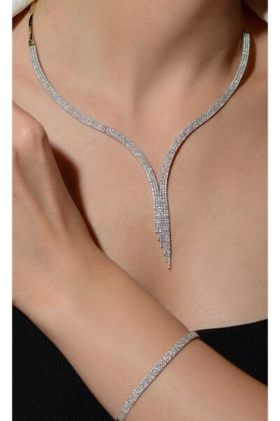 Güler Kuyumculuk Altın Suyolu Taşlı Set