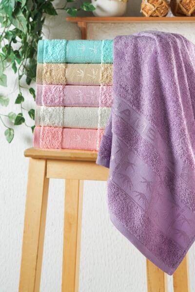 ELY PARKER Набір з 6 високопоглинаючих бамбукових бавовняних рушників - м'які рушники для рук та обличчя 50x90