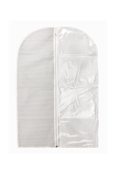 indirimhareketi Pencereli Elbise Kılıfı 60x130 Gri Çizgili