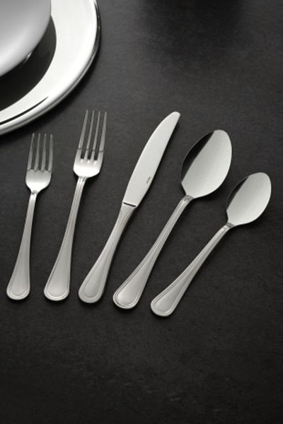 Hisar Contour 30 Piece Steel Dinner Fork Spoon Knife Set