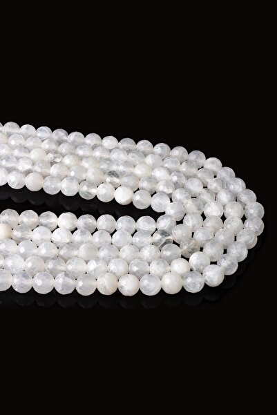 Dünya Doğal Taş Matrice de piatră de selenită tăiată cu fațete de 8 mm