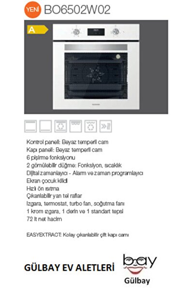 Silverline 3'lü Beyaz Cam Ankastre Set (3490 Oslo 60 Beyaz+cs5335w01+bo6502w02)