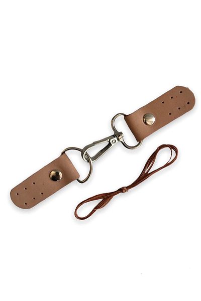 alfa tasarım atölyesi Genuine Leather Hook Bag Lock, Hooked Beetle (15 Cm) Powder