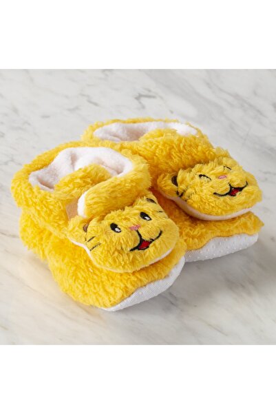 SERFINO أحذية أطفال بنقشة قطة صفراء / أحذية منزلية