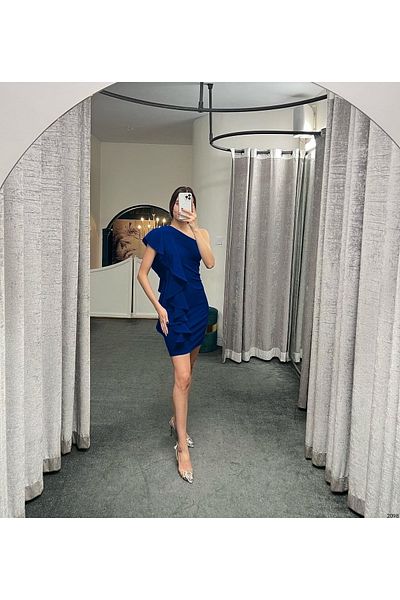 Secret Passion Lingerie Μίνι βραδινό φόρεμα και φόρεμα επιστροφής στο σπίτι με ελαστικό κρεπ ύφασμα με λεπτομέρεια από τον ώμο 582098 683