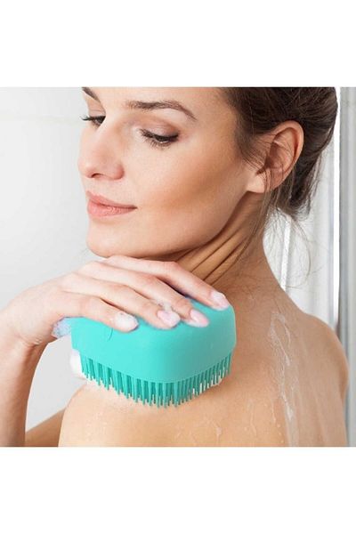 SAVORYHOME Silicone Brush Pouch with Shower Gel Tank
