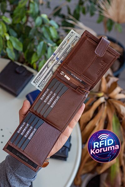 Garbalia Chelsea Tan Men's Wallet - Genuine Leather, with Placket and Zipper, Coin Compartment