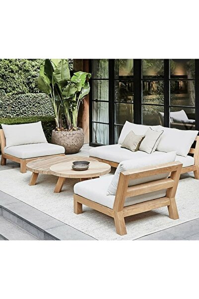 KARAKALEM AHŞAP Kolsuz Alaçatı Oturma Grubu