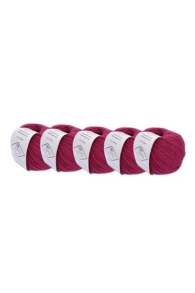 LaVita Yarn Bumbac pentru copii 50 gr Amigurumi, Punch, Ață de tricotat manual, Pachet de 5 fire Taka (PETROL BORDO-3208)