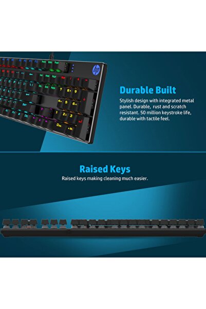 HP Gk400f Rgb Işıklı Mekanik Gaming Klavye ingilizce Q