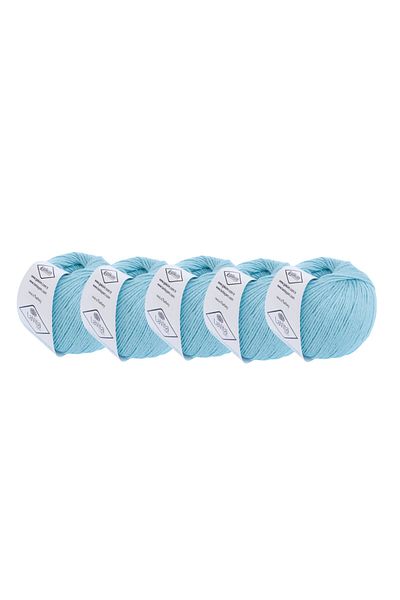 LaVita Yarn Βρεφικό βαμβάκι 50 gr Amigurumi, Punch, Κλωστή πλεξίματος χειρός, Πακέτο 5 Taka Yarn (LIGHT BLUE-5002)