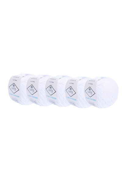 LaVita Yarn Baby Cotton 50 gr Amigurumi, Punch, Hand Knitting Thread, 5 Pack Taka Yarn (OPTİK-1002)