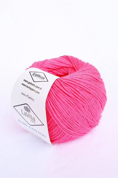 LaVita Yarn Βρεφικό βαμβάκι 50 gr Amigurumi, Punch, Πλεκτό Χέρι Σπάγγος Taka Yarn (DARK FUSIA-4139)