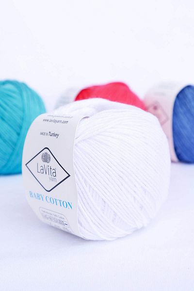 LaVita Yarn Bumbac pentru copii 50 gr Amigurumi, Punch, Ață de tricotat manual, Ață Taka (OPTİK-1002)