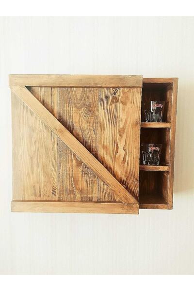 CLM Ahşap Dekoratif Içki Kadeh Dolabı