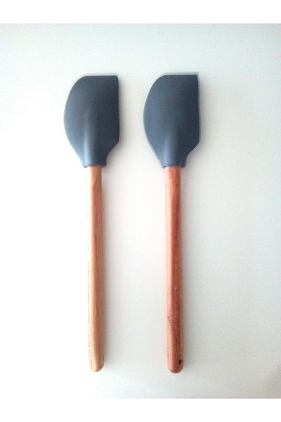 PİNK ROSE Bybirgül Silicone Spatula with Bamboo Handle (2 Pieces)