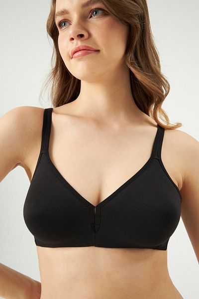 Eros Mayra No Underwire Cotton Minimizer Sutien Negru Noul Sezon