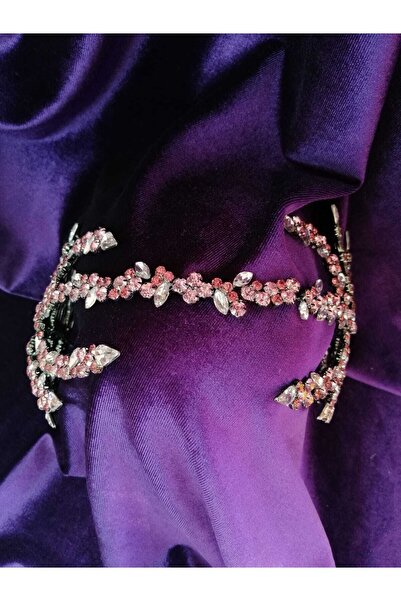 YAĞIZ BİJUTERİ Αξεσουάρ μαλλιών με ροζ διπλή χτένα