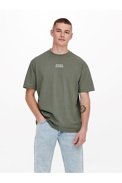 Only & Sons Ανδρικό μπλουζάκι με στάμπα στην πλάτη Onsgus Rlx Photoprint 22022669