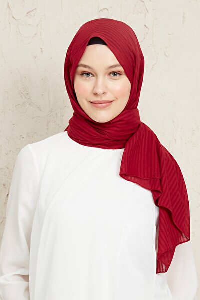Madame Polo Naturel Pamuk Şal - Bordo
