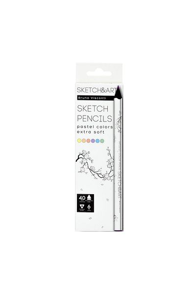 Bruno Visconti sketch&art" Professional Dry Paint Pen, Thick Body, 4 Mm GraphitePastel 6 Colors