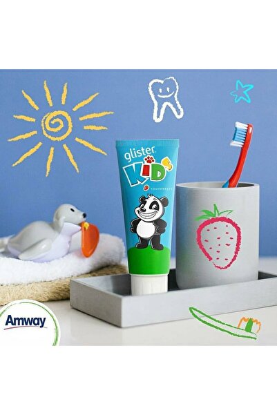 AMWAY GLISTER فرشاة أسنان جليستر للأطفال قطعة واحدة - معجون أسنان جليستر للأط...