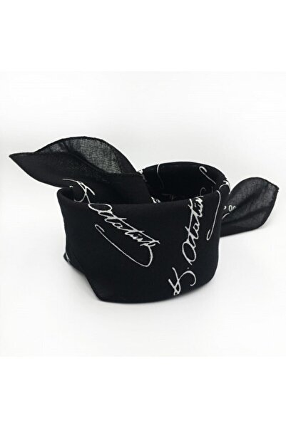 Herşey Nota Шарф з підписом Ататюрка, чорний