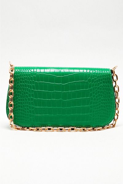 Çantacımstore Women's Baguette Chain Shoulder Bag Green