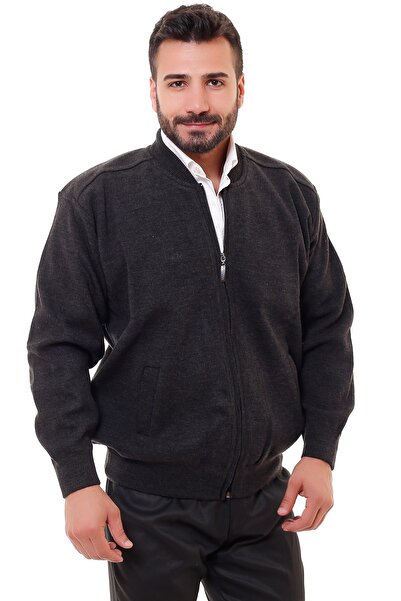 K KARBEY Steel Knitted Lined Men's Knitwear Coat with Pockets