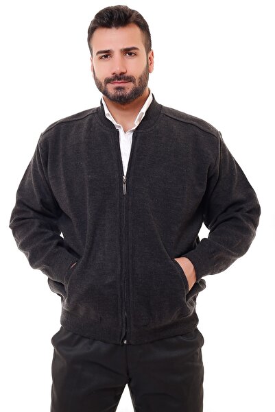 K KARBEY Steel Knitted Lined Men's Knitwear Coat with Pockets