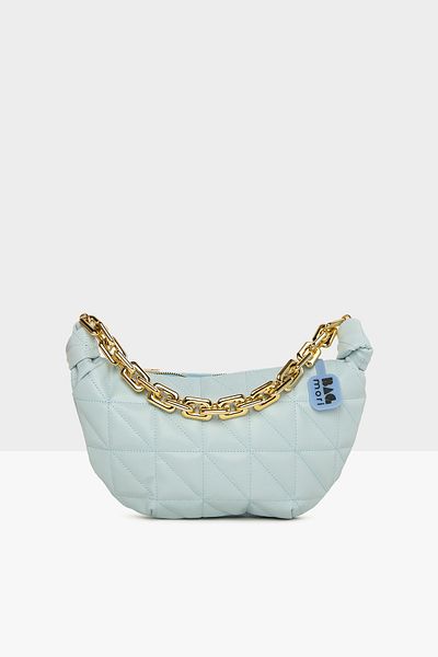 Bagmori Blue Women's Triangle Embroidered Boat Tie Bag M000007097