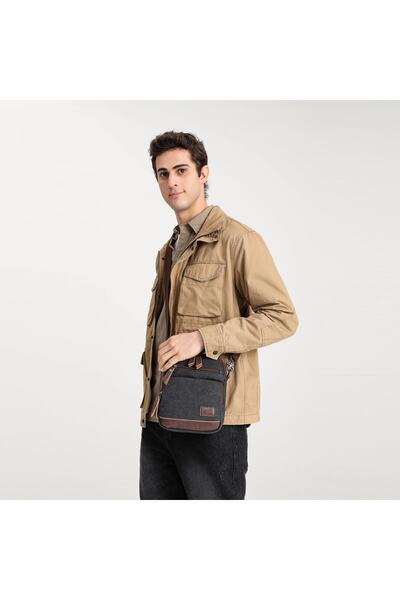 CACTİVE Τσάντα ώμου C-active Canvas Fabric Handheld Messenger 1286 Μαύρο πράσινο